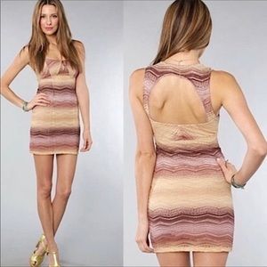 Free People Ombre Lace Mini Dress Size 10 Striped Multicolor